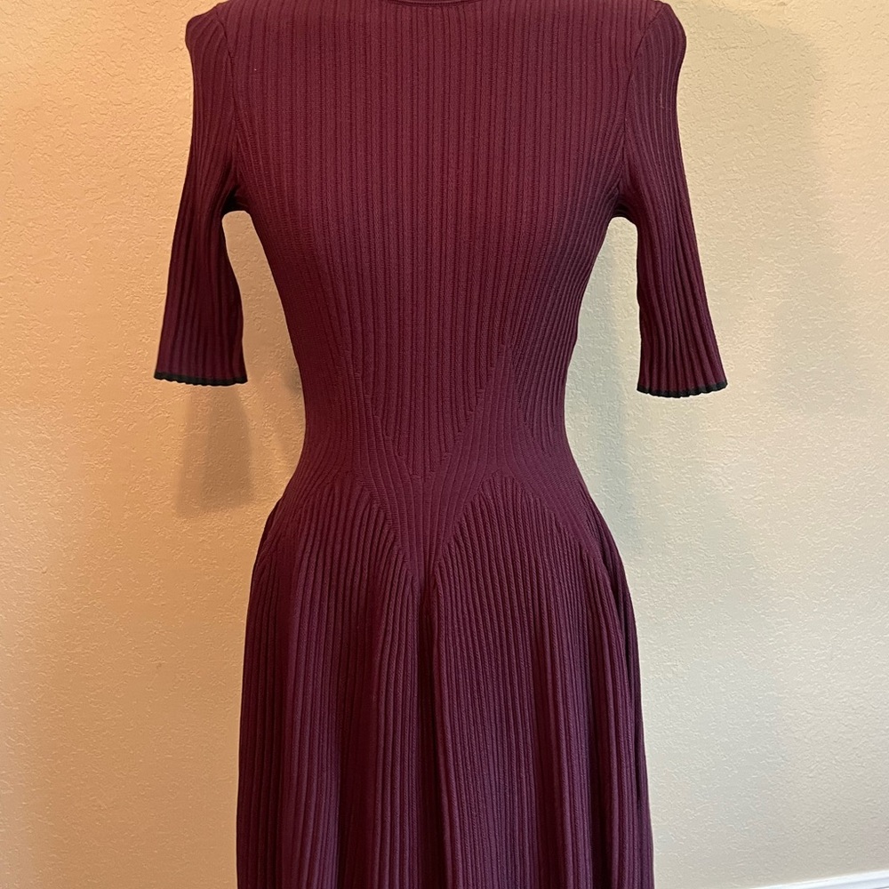 Ted Baker Burgundy Ribbed Dress
